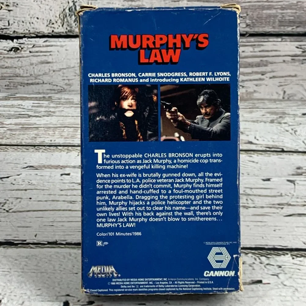 Murphy's Law (VHS,‎ 1986) Charles Bronson Action Thriller - Great Condition